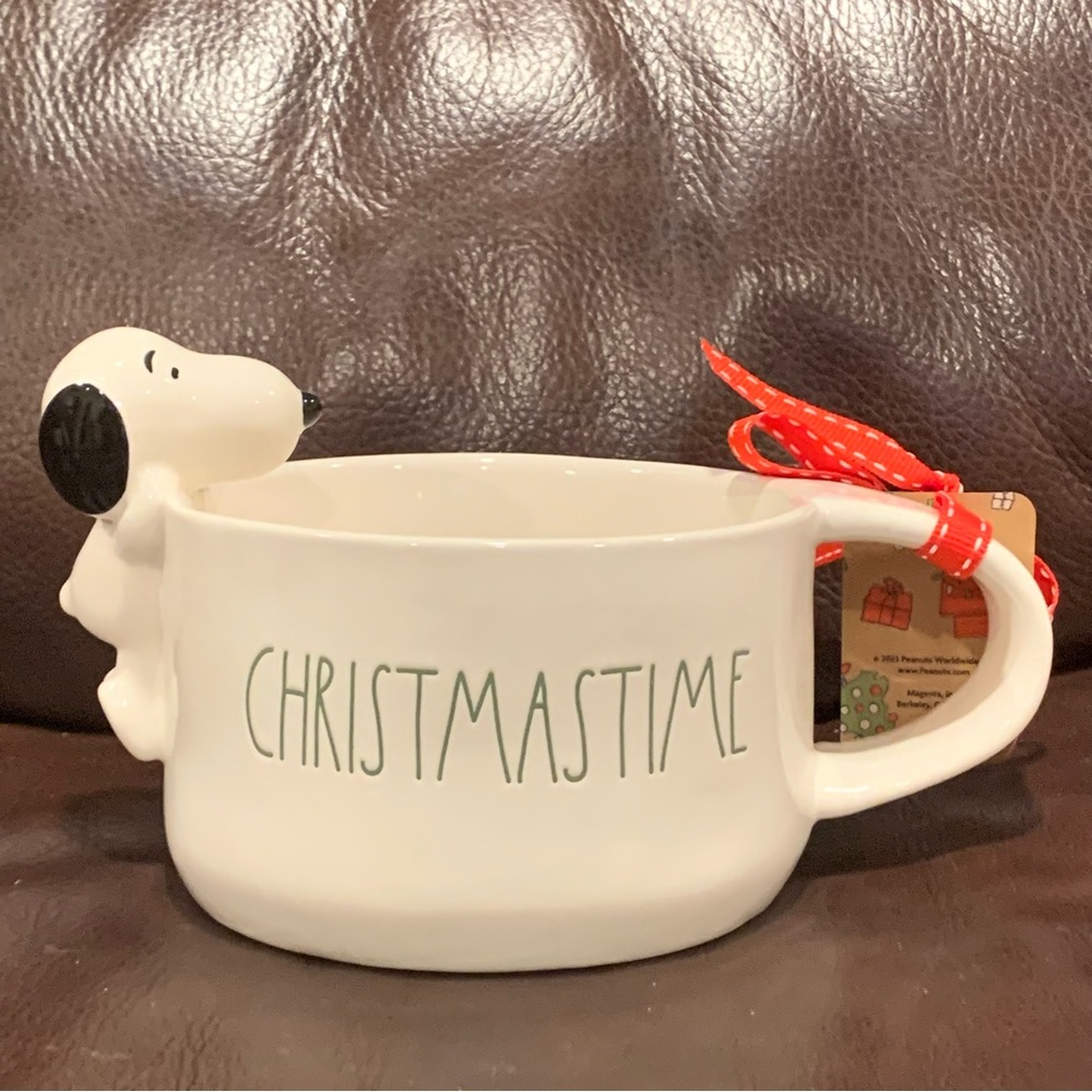 CHRISTMASTIME Oversized Figural Snoopy Mug - Rae Dunn Peanuts Christmas